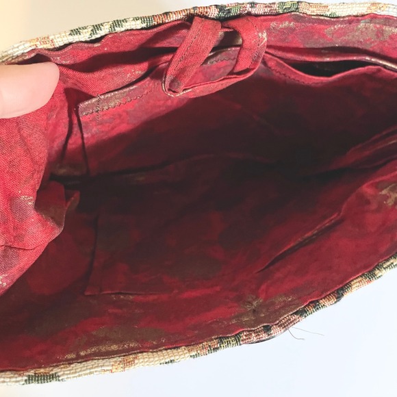 Tapestry Floral Shoulder Bag Vintage Style Purse Button Closure Grannycore‎ - Picture 8 of 9